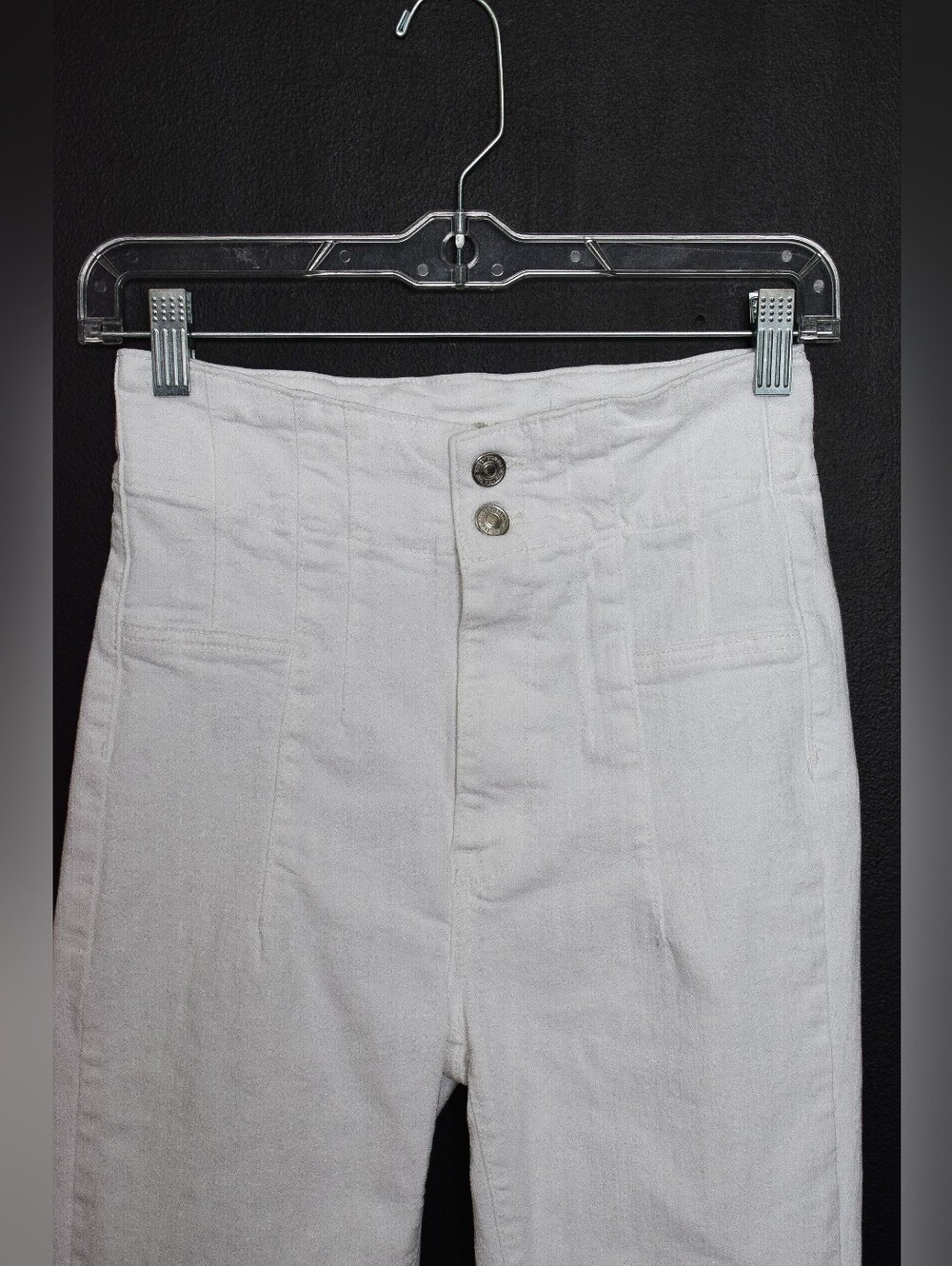 We The Free Jayde Flare Jeans White Denim High Rise Size 27 Boho Western Coastal - Picture 5 of 10